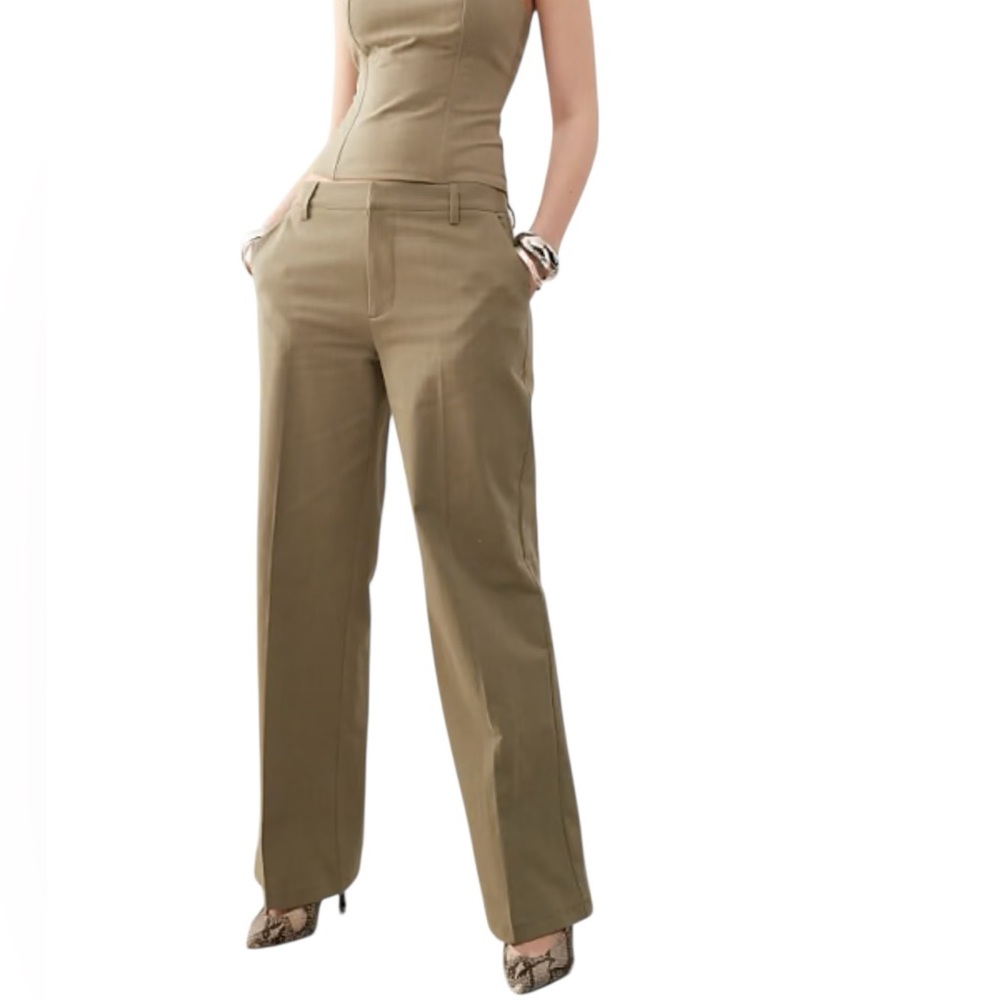 NWT Lioness Elements linen look cotton low waist wide leg pants in sage size M